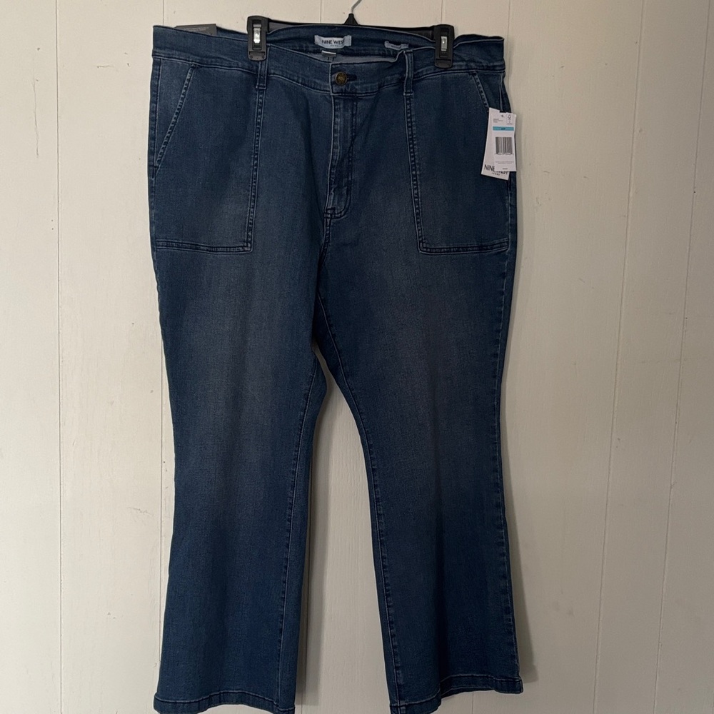 Plus size New Nine West Dark Blue Wide Leg Jeans